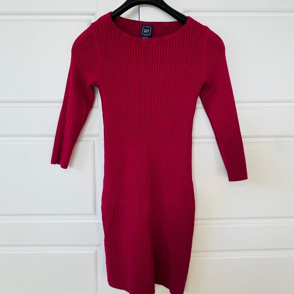 GAP Ribbed Knit Sweater Dress – Red – Size Small - Picture 2 of 5